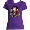 t-shirt chat mousquetaire violet femme