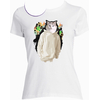 t-shirt dripping chat blanc femme