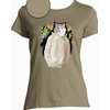 t-shirt dripping chat kaki  femme