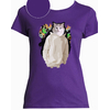 t-shirt dripping chat violet femme