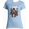 t-shirt chat basket bleu ciel