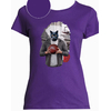 t-shirt chat basket violet femme