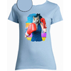 t-shirt chat boxeuse bleu ciel