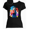 t-shirt chat boxeuse noir  femme