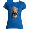 t-shirt chat skate bleu roy femme