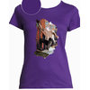 t-shirt chat skate violet femme