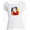 t-shirt chat cafe blanc femme