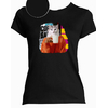 t-shirt chat cafe noir  femme