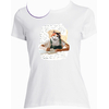 t-shirt chat calligraphie blanc femme