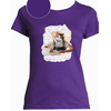 t-shirt chat calligraphie violet femme