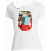 t-shirt chat bibliotheque blanc femme