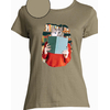 t-shirt chat bibliotheque kaki  femme