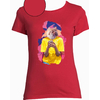 t-shirt chat smartphone rouge  femme