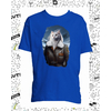 T-shirt aviatrice chat bleu roy enfant