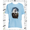 T-shirt aviatrice chat bleu ciel enfant