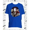 t-shirt mousquetaire chat bleu roy enfant