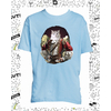 t-shirt mousquetaire chat bleu ciel enfant