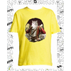 t-shirt mousquetaire chat jaune enfant