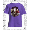 t-shirt mousquetaire chat violet enfant