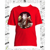 t-shirt mousquetaire chat rouge enfant