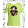 t-shirt mousquetaire chat vert pomme enfant