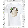 t-shirt chat dripping blanc enfant