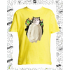 t-shirt chat dripping jaune enfant