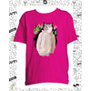 t-shirt chat dripping fushia enfant