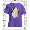 t-shirt chat dripping violet enfant