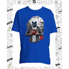 t-shirt chat basket bleu roy enfant