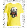 t-shirt chat basket jaune enfant