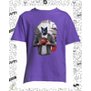 t-shirt chat basket violet enfant