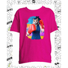 t-shirt chat boxeuse fushia enfant