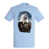 t-shirt chat aviatrice - homme  bleu ciel
