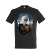 t-shirt chat aviatrice - homme gris souris