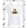 t-shirt chat calligraphie blanc enfant