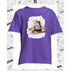 t-shirt chat calligraphie violet enfant