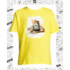 t-shirt chat calligraphie jaune enfant