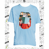 t-shirt chat bibliotheque bleu ciel enfant