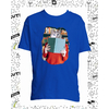 t-shirt chat bibliotheque bleu roy enfant