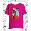 t-shirt chat bibliotheque fushia enfant