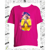 t-shirt chat smartphone fushia enfant