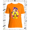 t-shirt chat smartphone orange enfant