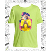 t-shirt chat smartphone vert pomme enfant