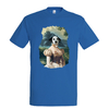 t-shirt chien courtisane - homme bleu royall