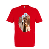 t-shirt homme loup rouge