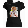 t-shirt lion noir  femme