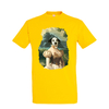 t-shirt chien courtisane - homme jaune