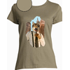 t-shirt loup kaki  femme