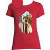 t-shirt loup rouge  femme